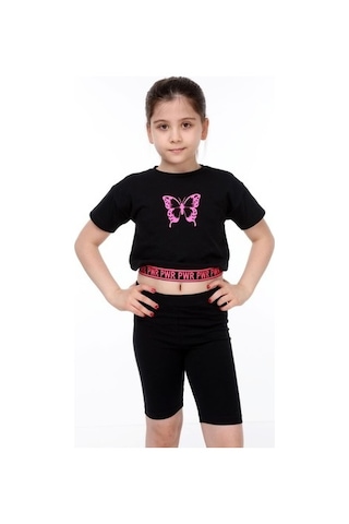 Neslice Kız Çocuk Kelebek Baskılı T-Shirt