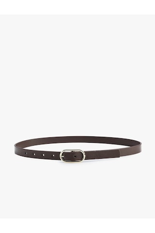 Koton Metal Oval Toka Detaylı Suni Deri İnce Kemer Kahverengi 7wak10105aa Kahve