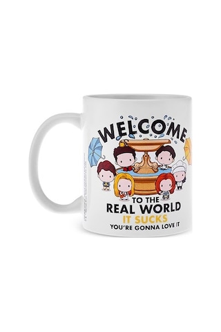 Karaca Friends Real World Beyaz Kupa 320 Ml Beyaz