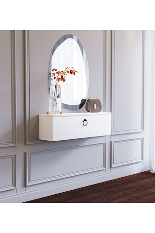 Dar Girişler İçin Duvara Monte Beyaz Dresuar Beyaz