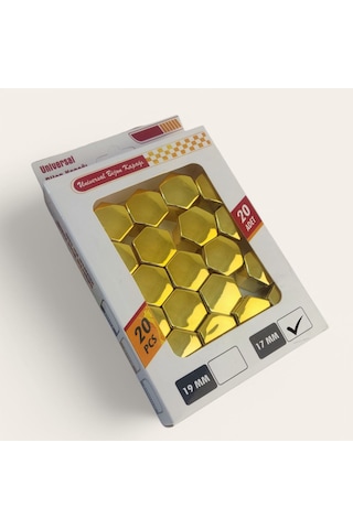 17mm Bijon Vidası Çapı 2cm Düz Parlak Gold Bijon Kapağı 20li +