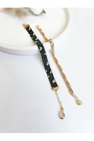Nevoaccessory Haki Leopar Desenli Miyuki Bileklik Set Çok Renkli