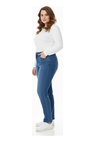 Kübra Kadın Bilek Jeans Pantolon Kemer Lastikli Düğmeli Bgl-st05057 Mavi