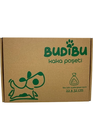 Budibu Kedi Köpek Kaka Poşeti Evcil Hayvan Dışkı Torbası Kırmızı 15 Rulo