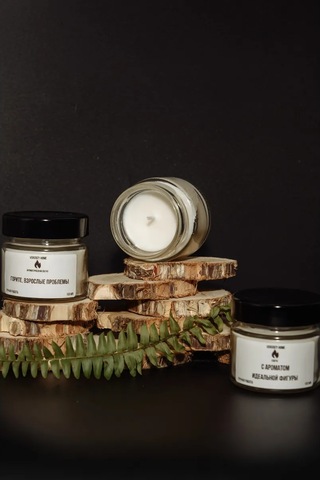 Vorobey Home Aromatik Mum "yanan Yetişkin Sorunları". 263625936 Beyaz