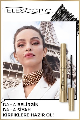L'oréal Paris Telescopic Gold Maskara + Sürpriz Kutu Hediye Electro Black