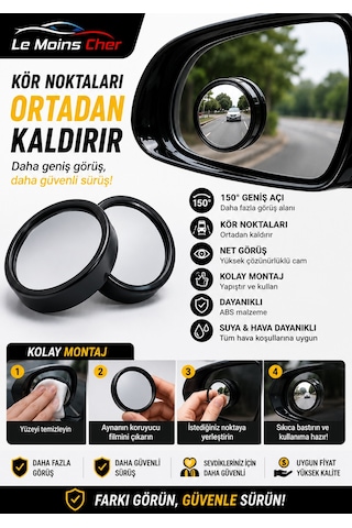 Volkswagen Golf 7 Highline Oto Kör Nokta Aynası 2 Adet Yapıştırıcılı Geniş Açılı