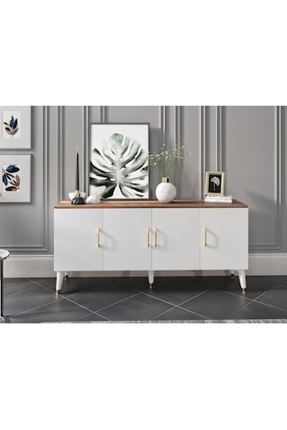 Kznhome Yağmur Çok Amaçlı Modern Konsol - Cevizbeyaz Tamamı 1. Kalite Mdf