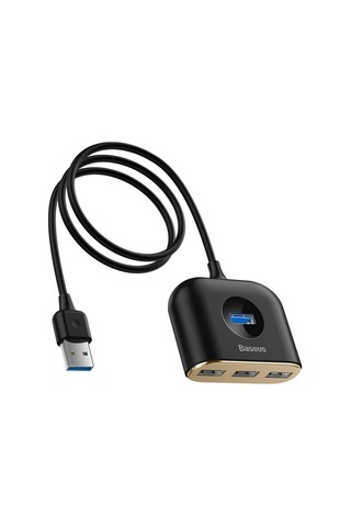Lexroo Square Round 4in1 Usb Hub Adaptör Usb3.0 To Usb3.0 1+usb2.0 3 1m, Siyah