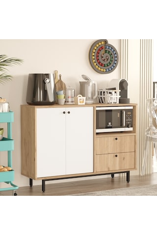 Mocha Kahve Köşesi Çok Amaçlı Dolap Mutfak Dolabı Sepet-beyaz