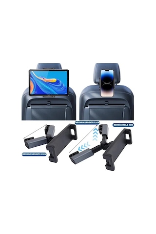 Araç Koltuk Arkası Tablet Tutucu, Telefon Tutucu, Tablet/telefon Tutucu, 360 İpad Pro 12.9 Mini Air, Galaxy Tab A A7 S7, Switch, Surface, 4,7-12,9 İnch İle Uyumlu Çok Renkli
