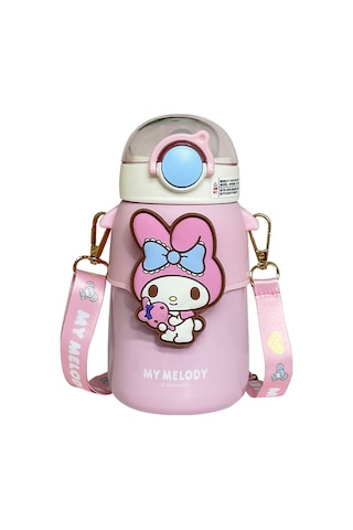 Lyon Çocuk Termos Kupası Öğrenci Dışan Karikatür Kupası - Pembe Pembe