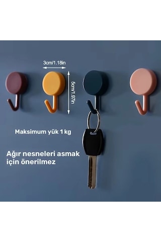 Kendinden Yapışkanlı Renkli Duvar Askısı 10lu Set Çr