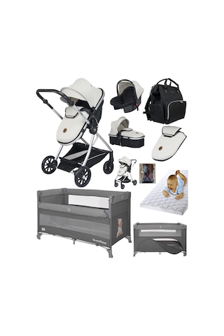 Baby Home 8 in 1 Yeni Doğan Full Takım Set 1010 Travel Sistem Bebek Arabası Ve Lorelli Anne Yanı Beşik Oyun Parkı Yatak Beşik