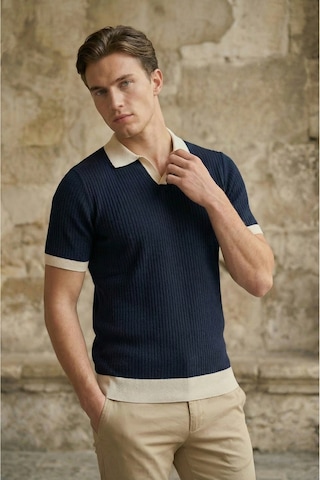 Sayzen Your Shine Sayzen Polo Yaka Çizgili T-shirt Mansum2601 Lacivert