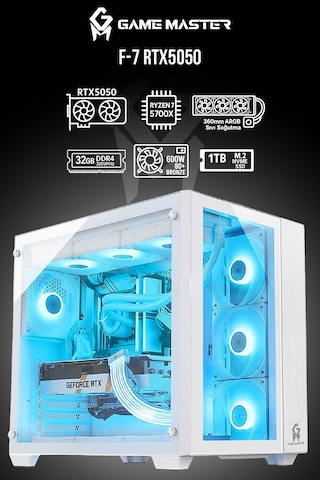 Game Master F7 R7-5700X 32 GB 1 TB NVME SSD 8 GB RTX5050 Dos Masaüstü Oyuncu Bilgisayarı