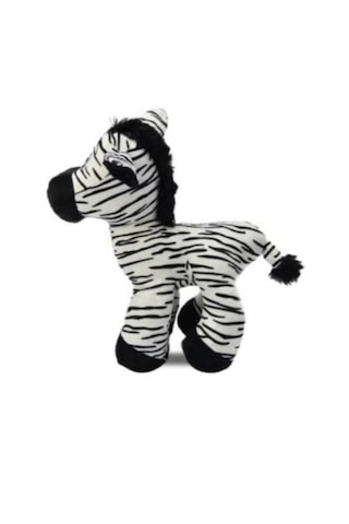Zebra Figürlü Pelüş Oyuncak - 30cm Beyaz - Siyah