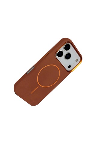 Joko Apple İphone 17 Pro Max Uyumlu Luno Deri Magsafe Kapak - Kahverengi