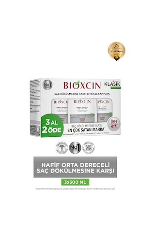 Bioxcin Klasik Yağlı Saçlar Için Şampuan 3x300 Ml - Genesis Saç Dökülmesi Şampuanı Yağlı Saçlar