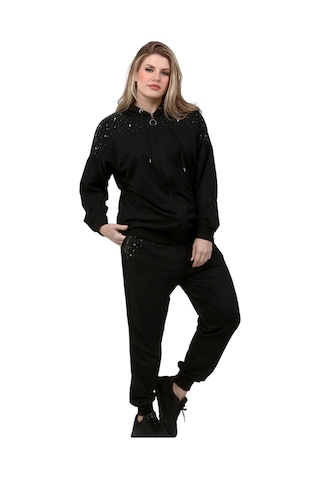 Taş Baskılı İncili Eşofman Takım Siyah