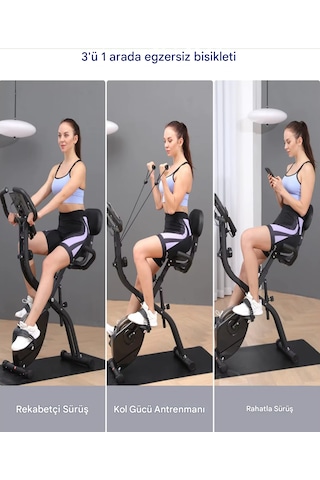 Reidan X 4ın1 Katlanabilir Ekranlı Egzersiz Bisikleti Manyetik Bisikl...