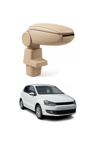 Vw Polo 5 6r Hatchback 2009-2014 Uyumlu Kolçak Kol Dayama Bej Suni Deri Araca Özel