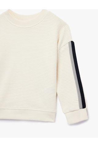 Koton Pamuklu Uzun Kollu Bisiklet Yaka Oversize Sweatshirt Ekru 6smb10014tk Ekru