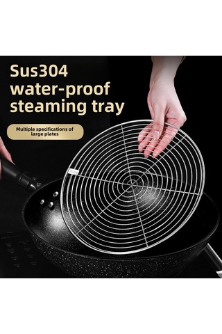 Reedark 34cm Gıda Grubu 304 Çelik, Kalın Tabaka, Ev Ve Ticari Kullanıma Uygun, Kolay Temizlenir, Çok Amaçlı Buhar Sepeti