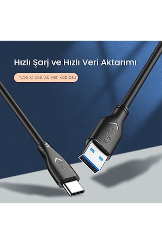 Usb 3.0 To Type-c 60w 10gbps Data Ve Şarj Kablosu 1 Metre Genel