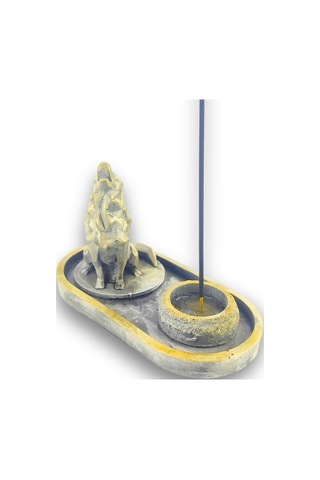 Uluyan Kübik Kurt Çubuk Tütsülük Ve Tealight Beyaz