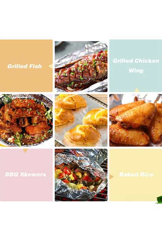 Jeehugo Ev Kullanıma Alüminyum Folyo, Kalın, 10m X 30cm, 10 Mikrometre, Barbekü, Fırınlama, Isıtma, Gıda Saklama Ve Paketleme İçin Çok Renkli