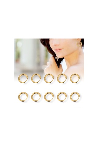 Moveevo Stainless Steel Gold Hoop Earrings 10 Adet/paket - Dıy El Sanatı İçin Uygun, 2.5mm Çap Ve 10mm İç Çap İle Dayanıklı Tasarım Diğer