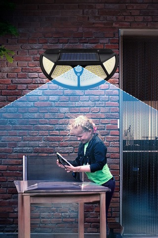 Led Lamba Fonksiyonel Sensörlü Bahçe Aydınlatıcı Lamba Led Siyah