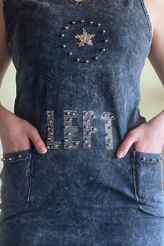Mia Butik Kadın İtalyan Yıkamalı Kolsuz Antrasit Elbise-679 siyah