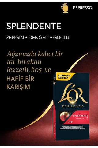 L'or Splendente Intensity 7 Nespresso Uyumlu Kapsül Kahve 10 x 10'lu