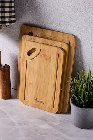 Perotti Bamboo 3'lü Kesme Doğrama Tahtası 16332 Ahşap