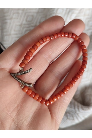 Mercan Elmas Lastikli Bileklik 161