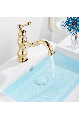 Fkn Royal Kısa Lavabo Bataryası Altın