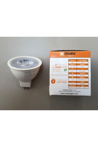 10 Adet Osaka 220v 7w 630 Lümen 4000 Kelvin Ilık Beyaz Mr 16 Led Spot 1