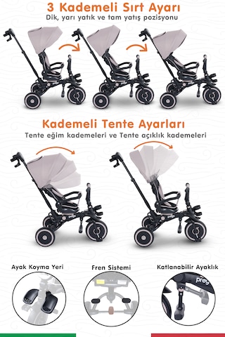 Prego Happy Dino Plus 360 Tamamen Katlanabilir Çocuk Bisikleti