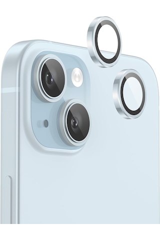Apple Uyumlu iPhone 15 / 15 Plus Kamera Lens Koruyucu Mavi
