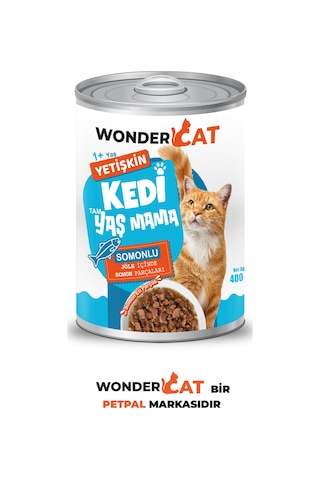 Wondercat Somonlu Yetişkin Kedi Konservesi 400gr X 12 Adet
