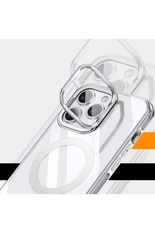 Apple Uyumlu iPhone 14 Pro Kılıf Magsafe Şarj Özellikli Wlons Standlı Efsane Kapak Gold