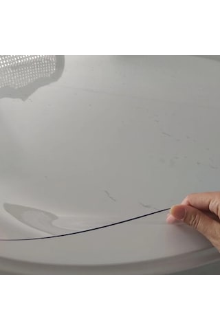 Yuvarlak 2,6mm Şeffaf Kalın Pvc Masa Örtüsü Kaymaz Koruyucu Şeffaf