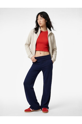Koton Slim Fit Modal Karışımlı İspanyol Paça Pantolon Lacivert 6sal40098ık