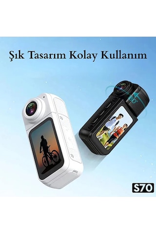 S70 Mıknatıslı Yaka Kamerası Hd Kalite, 30 Fps, Kolay Bağlan Tdrtr Siyah