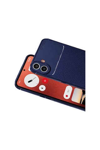 Nothing Phone Nothing Cmf Phone 1 Uyumlu Kılıf Karbon Tasarım Kamera Korumalı Silikon Telefon Kılıfı Kapak Lacivert