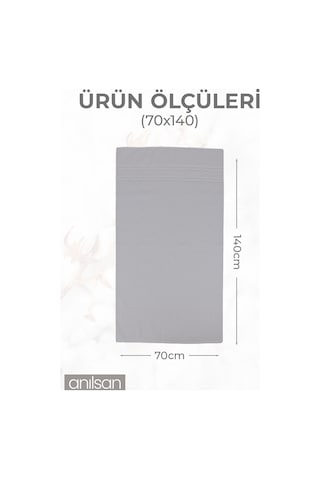 %100 Pamuk 4'lü Gri Greek Havlu Seti - 2 Adet El Havlusu Ve 2 Adet Banyo Havlusu Gri