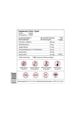 Validus Sitikolin 100 Mg 30 Tablet