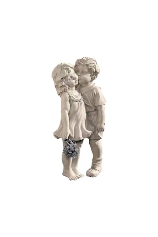 Suntek Bahçe Heykeli Dekorasyon Erkek Ve Kız 15x8x4cm